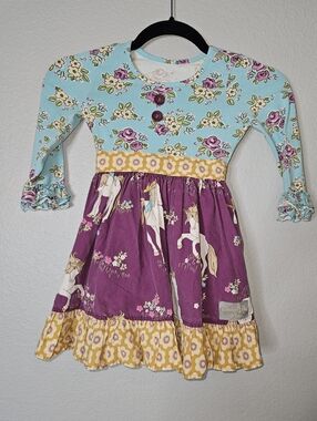 Eleanor Rose Dress Rhonda Style Girls 4-5 Unicorn Floral Print